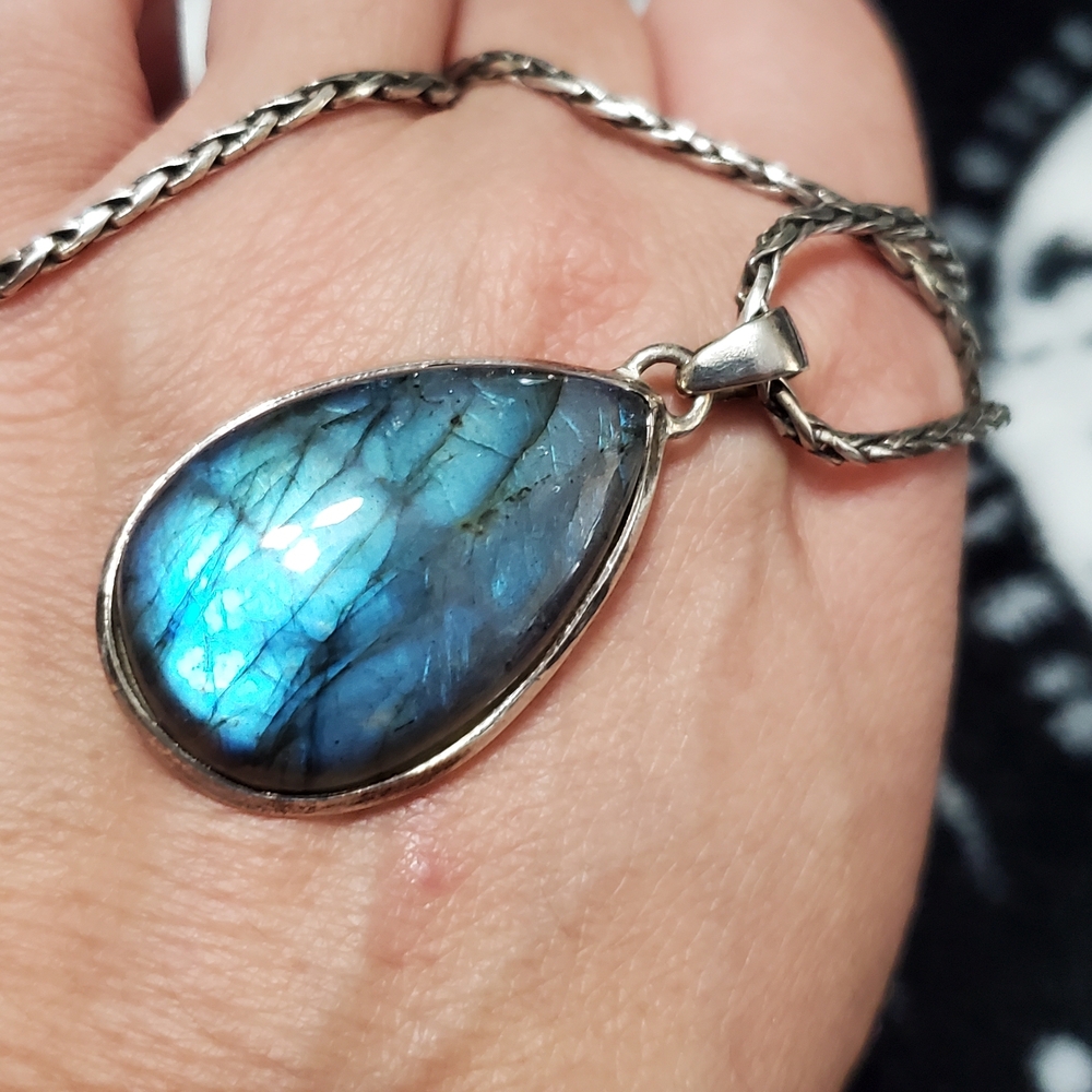 Vintage 925 Samuel B Labradorite Necklace
